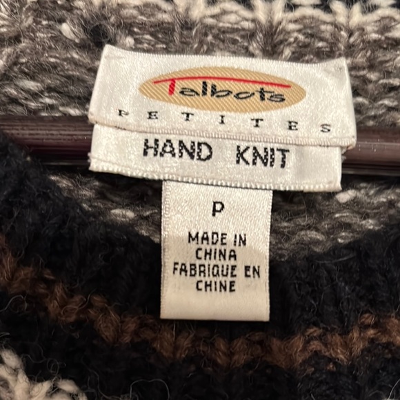 Talbots Black and Brown Hand-Knit Sweater - Picture 1 of 4